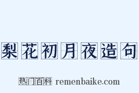 梨花初月夜造句是什么意思的图片